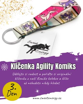 Odkrýváme 3. okénko našeho adventního kalendáře 🎄 Klíčenka s našim oblíbeným motivem Aglity komiks pro všechny milovníky...
